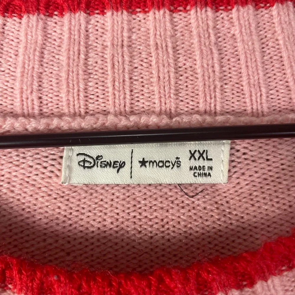 Disney Macy's Minnie Mouse Sweater XXL Pink Varsity M Pullover Womens 2024